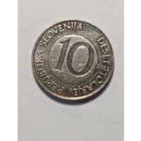 Словения 10 толаров 2002 года .