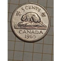 Канада 5 центов 1965 года .