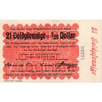 Германия, Ноймюнстер, 21 голдпфенниг = 1/20 доллара, 1923 г. Не частый!