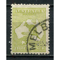 Австралия - 1915/1924 - Кенгуру 3Р - [Mi.43XI] - 1 марка. Гашеная.  (Лот 7EW)-T25P3