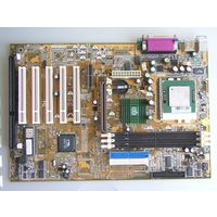 Плата материнская   сокет 370 нерабочая + процессор Intel celeron 1000A/256/100/1.475