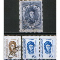4 марки из серий 1970-1975 гг. Аргентина "Генерал Хосе Франсиско де Сан Мартин"