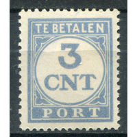 Нидерланды - 1921/38г. - porto, перфорация 13 1/2:12 3/4, 3 с - 1 марка - MH. Без МЦ!
