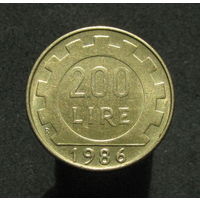 Италия 200 лир 1986