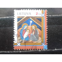 Литва 2000 Икона, марка из блока Михель-1,5 евро гаш