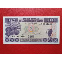 Гвинея 100 франков 1985г unc, пресс.