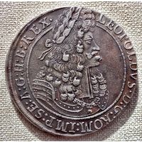 Талер 1704 года. Леопольд |. Римская империя (1658-1704).Новодел. Серебро.