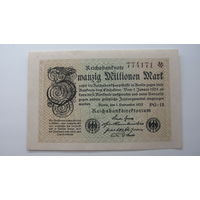 Германия 20 миллионов марок 1923 ( после номера - звёздочка ).