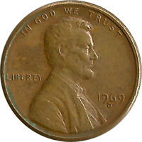США 1 цент 1969 D