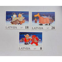 Латвия 1997. Новый год. Рождество (3 марки из серии)