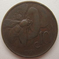 Италия 10 чентезимо 1921 г. Цена за 1 шт.