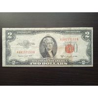 США 2 $ 1953 B красная печать