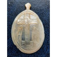 Медальон  Распятие паломническая реликвия из Иерусалима. 19 век.