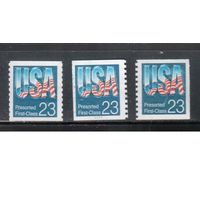 США-1992, (Мих.2251), * (без клея) , Стандарт, Флаг, 1-й класс(одиночка), 3 зубцовки