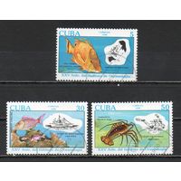25 лет Океанографическому институту Куба 1990 год серия из 3-х марок