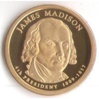 1 доллар США 2007 год 4-й Президент Джеймс Медисон _состояние Proof