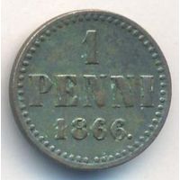 1 пенни 1866 год _состояние XF