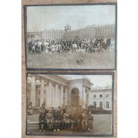 2 фото группы студентов, отдыхающих в г.Пушкине. 8 августа 1938 г. 12х17.5 см. Цена за 1.