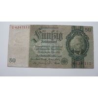 Германия 50 марок 1933 175 а ( Банкнота с металлографией ) 7 цифр в номере