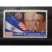 Сальвадор 1959 Визит Президента страны в США, флаги