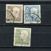 Швеция - 1954 - Король Густав VI Адольф - 3 марки. Гашеные.  (Лот 12DQ)