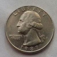 25 центов, США 1987 D