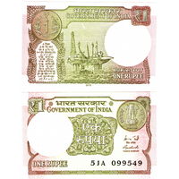 Индия  1 рупия  2017 год   UNC