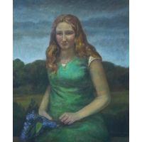 Картина "Портрет молодой женщины с сиренью". Автор Кирилл Владимирович Мельник