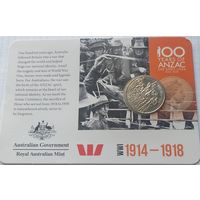Австралия 20 центов, 2015 АНЗАК - ПМВ 1914-1918