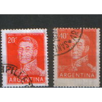 2 марки 1954 и 1956 гг. Аргентина "Генерал Хосе Франсиско де Сан Мартин"