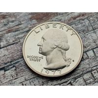США. 25 центов (квотер, 1/4 доллара) 1977 S (Washington Quarter).