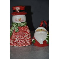 Снеговик подсвечник и Дед Мороз колокольчик