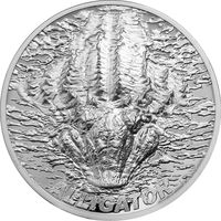 RARE Палау 10 долларов 2018г. Вторая монета серии: "Следы от укусов: Аллигатор". Монета в капсуле; подарочном футляре; номерной сертификат; коробка. СЕРЕБРО 31,10гр.(1 oz).