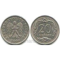 Польша 20 грошей 2004