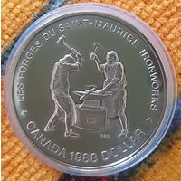 Канада 1 доллар 1988 250 лет кузницам Сен-Мориса, UNC