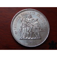 50 франков 1977 года серебром "Hercule". France. UNC!