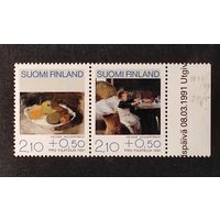 Финляндия: 2м/с живопись 1991г (3,5 МЕ)