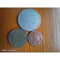 Каймановы острова 1 цент 2008, Португалия 20ескудо 1988, Испания 1 песета 1947-100