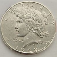1 доллар 1922 ( Мирный доллар) СЕРЕБРО