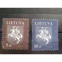 Литва 1994 Стандарт, герб Погоня 10с - голубая
