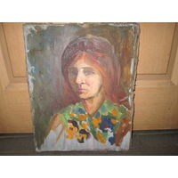 Картина старая с чердака Портрет 40-50-е г.