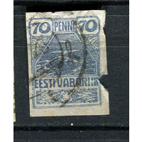 Эстония - 1919/1920 - Чайки 70P - (с повреждением) - [Mi.11] - 1 марка. Гашеная.  (Лот 97BS)