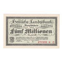 Германия Дармштадт 5 000 000 марок 1923 года. Состояние аUNC!