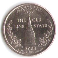 25 центов 2000 г. Мэриленд серия Штаты и Территории Двор D _UNC