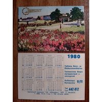 Карманный календарик.1980 год.Турист