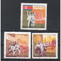 25 лет КНДР 1973 год  серия из 3-х марок