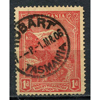Австралийские штаты - Тасмания - 1902/1903 - Гора Веллингтон 1Р - [Mi.70aA] - 1 марка. Гашеная.  (LOT Eu23)-T10P10
