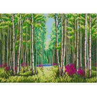 Картина для вышивки бисером " Берёзовый лес"