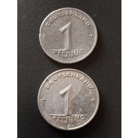1 пфенниг -  1952  Е , 1953  Е