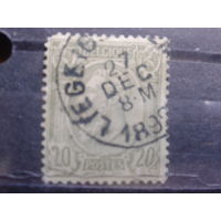 Бельгия 1886 Король Леопольд 2  20 сантимов